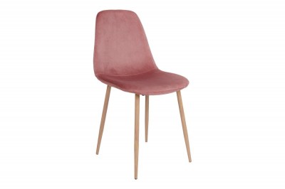 Dizajnová jedálenská stolička Myla, ružová, svetlé nohy