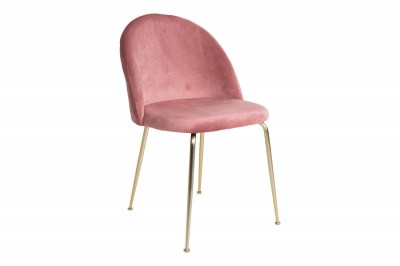 Dizajnová stolička Ernesto, ružová / mosadz