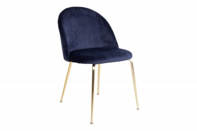 Dizajnová stolička Ernesto, modrá / mosadz