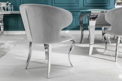 Dizajnová stolička Rococo II sivý zamat