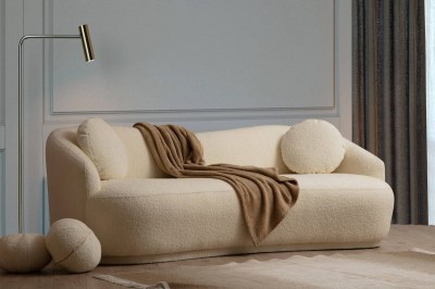 Dizajnová 3-miestna sedačka Tanicia 225 cm krémová