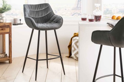 Dizajnová barová stolička Kiara sivý zamat