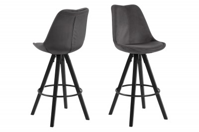 Dizajnová barová stolička Nascha, tmavo šedá-čierna