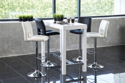 Dizajnová barová stolička Nerine, čierna a chrómová