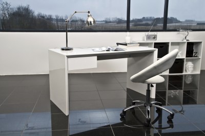 Dizajnová kancelárska stolička Navi, biela