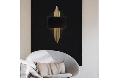 Dizajnová nástenná lampa Daishiro II čierna / zlatá