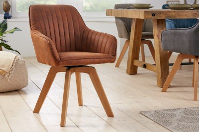 Dizajnová otočná stolička Gaura vintage hnedá