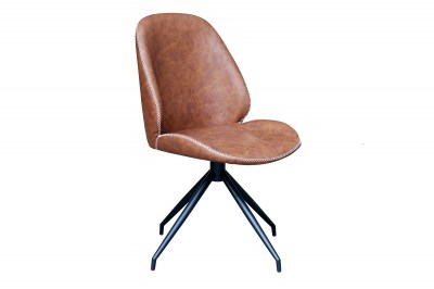 Dizajnová otočná stolička Laqueta vintage hnedá