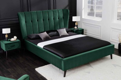 Dizajnová posteľ Violetta 160 x 200 cm tmavozelený zamat