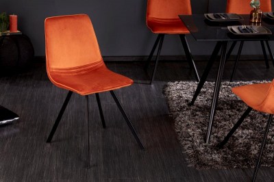 Dizajnová stolička Holland oranžový zamat
