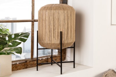 Dizajnová stolová lampa Tahir 28 cm papierový ratan