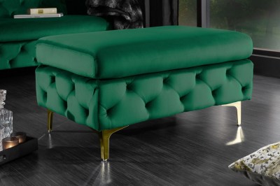 Dizajnová taburetka Rococo zelená / zlatá