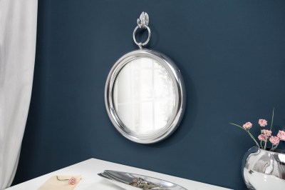 Dizajnové okrúhle zrkadlo Manelin 41 cm strieborné
