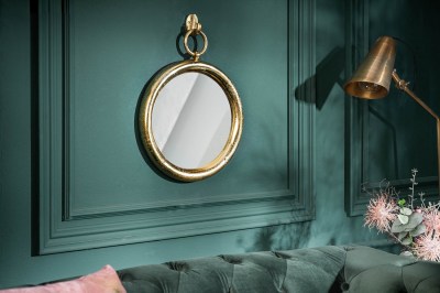 Dizajnové okrúhle zrkadlo Manelin 41 cm zlaté