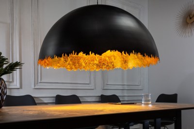 Dizajnové závesné svietidlo Lareina 61 cm čierno-zlaté