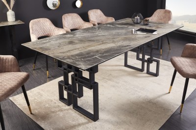Dizajnový jedálenský stôl Salus 200 cm taupe - vzor mramor