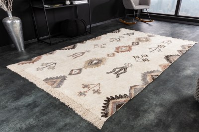 Dizajnový koberec Pahana 230 x 160 cm béžový - bavlna