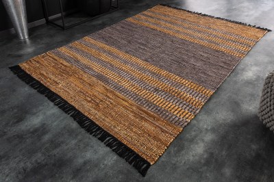 Dizajnový koberec Panay 230 x 160 cm hnedo-sivý - koža