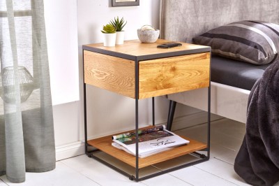 Dizajnový nočný stolík Shayla 40 cm divý dub
