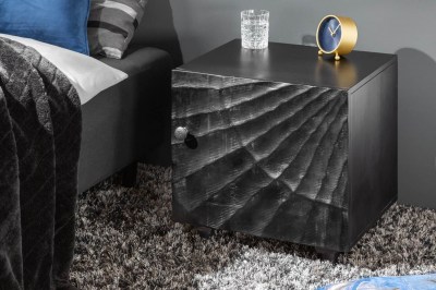 Dizajnový nočný stolík Shayla 50 cm čierne mango