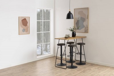 Moderná barová stolička Nenna, čierna-antracitová