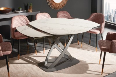 Rozťahovací jedálenský stôl Rafiqa 130-190 cm biely